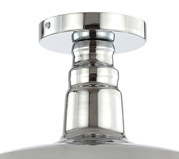 Camila 14" Classic Industrial Indoor/Outdoor Iron LED Semi Flush Mount - JONATHAN Y